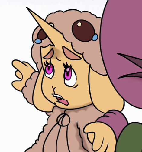 Uni's coat crying as they run away from the monster in chapter 2